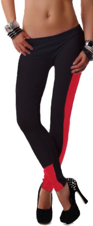 Red block trim black stretch