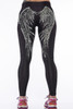 Back - Angel wings digital print crop black stretchy yoga sports