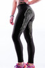 Left - Angel wings digital print crop black stretchy yoga sports