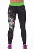 Front - Banshee print stretch yoga pants