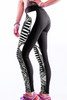 Left - Digital print sports yoga punk cult stretchy - tattoo power leggings