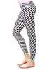 Left - White stripes digital print sports stretchy yoga