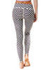 Back - White stripes digital print sports stretchy yoga