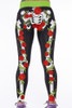 Back - Rose skeleton high waist gym yoga pants