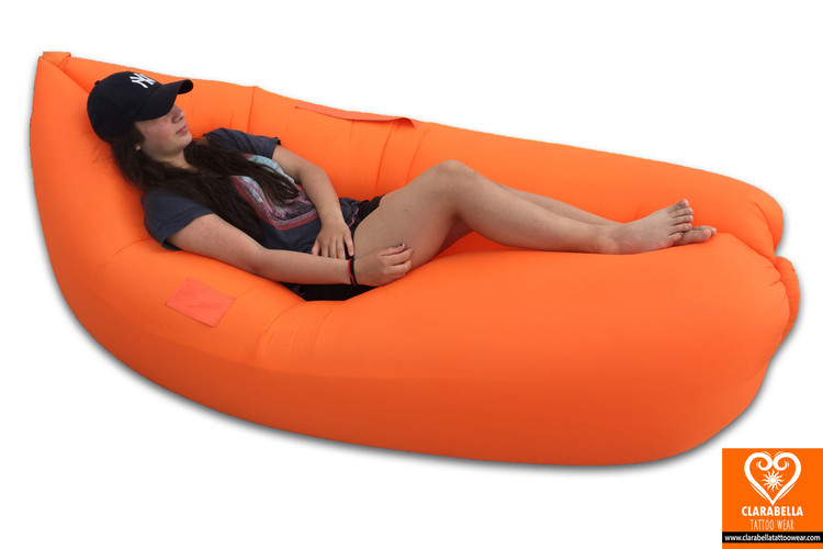 Orange air sofa - inflatable lounge couch