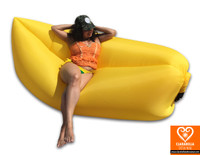 Yellow air sofa - inflatable lounge couch