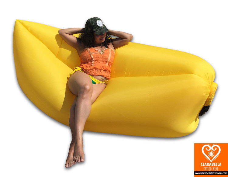 Yellow air sofa - inflatable lounge couch