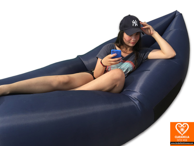 Dark blue air sofa - inflatable lounge couch