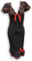 Layer black sweet cherry red bow marilyn dress