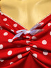 Red big white dots bow fashion