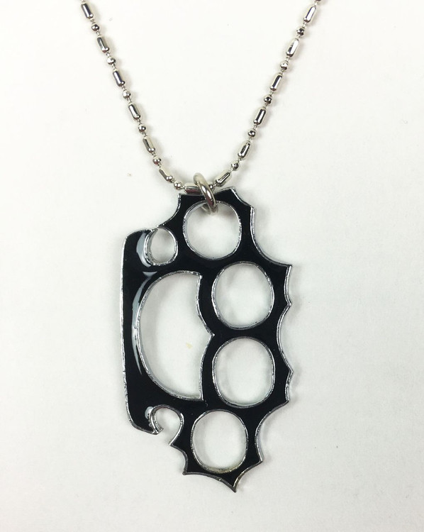 Big punch black mix necklace pendant 