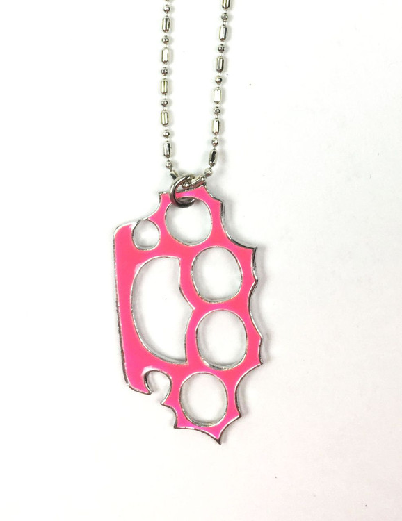 Big punch pink mix necklace pendant 