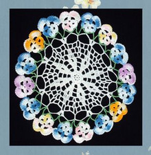 Pansy inspired round doily
