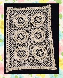 Taupe rectangular doily