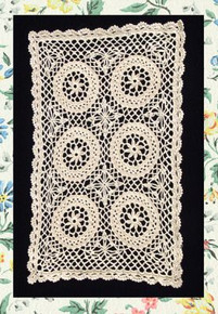 Elegant ecru rectangular doily