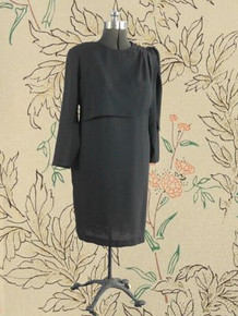 1980s Black crepe dress