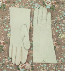 Dove gray leather gloves