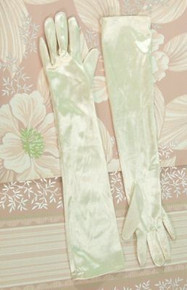 Silky ivory opera gloves