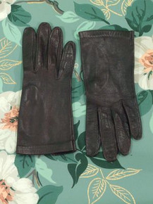 Deep espresso kid leather gloves