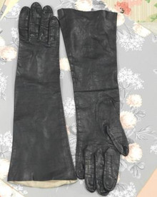 Vintage black kid leather gloves
