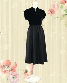 Velvet and taffeta little black dress 1930s