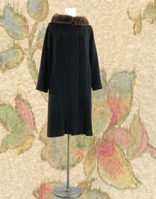 Black cashmere and mink overcoat