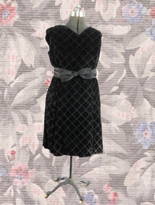 1960s Black velvet dress