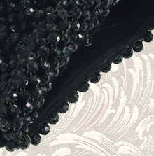 Darling black beaded 1940s clutch
