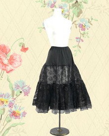 Romantic 1950s black lace crinoline