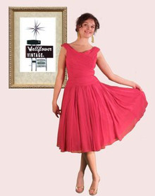 Vintage silk chiffon rockabilly dress