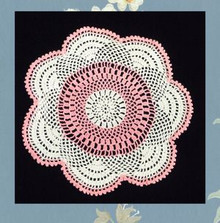 Perky pink and white doily
