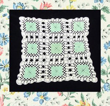 Mint julip green & white doily