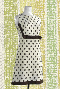 1960s brown and cream polka dot dress