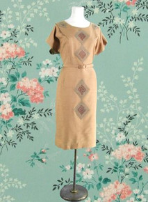 Light mocha 1960s day dress