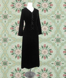 Black 1970s velvet pirate dress