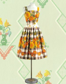 Gingham and sunflower 1970s play dress