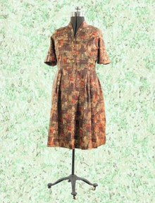 Fanciful 1960s abstract print dress