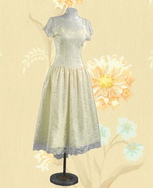 Lacy 1980s ivory evening dress
