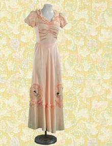 Romantic 1930s satin evening gown