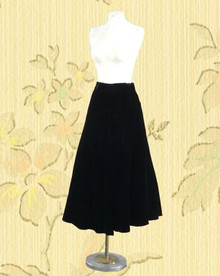 Sexy black rayon velvet skirt