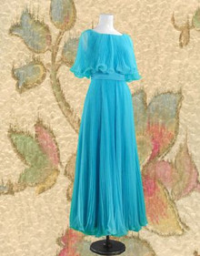 Peacock blue Miss Elliette of California gown