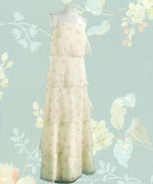 Flowing English rose tiered gown