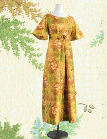 Exotic Hawaiian Hookano maxi dress 1960s