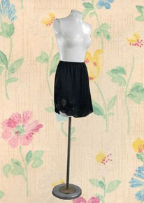 Sexy black nylon half slip