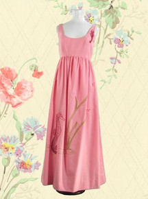 Embroidered 1970s resort wear maxi dress