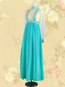 Romantic peacock blue renaissance gown