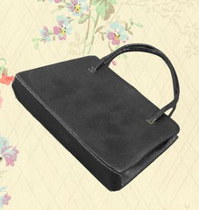 Black pebble leather handbag