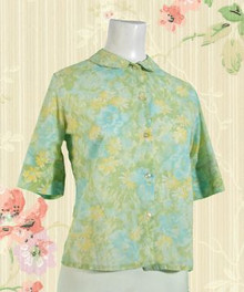 Floral 1960s combed cotton blouse