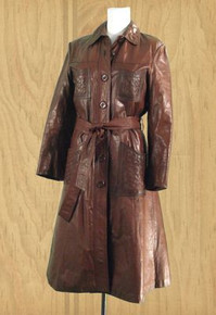 Vintage 1970s leather trench coat
