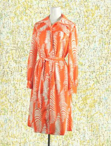 1970s Orange print dress